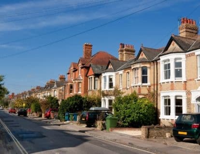 Terrace houses a long an empty street