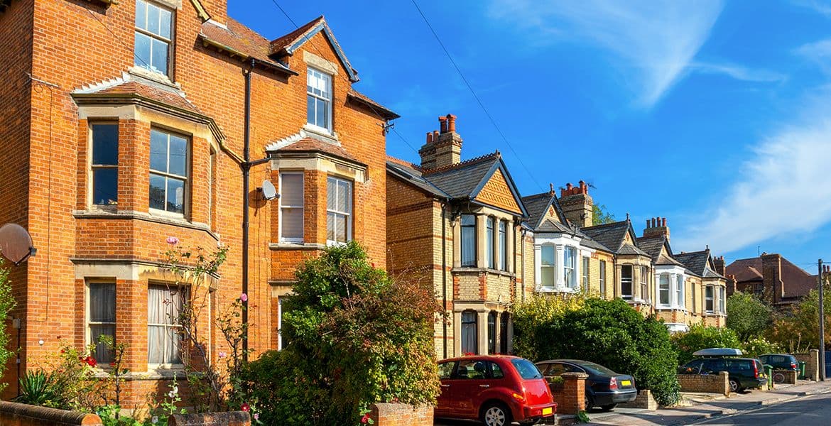 Street of residential houses